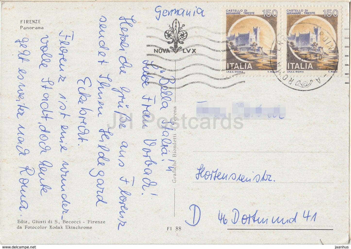 Firenze - Florenz - Panorama - Italien - 1983 - gebraucht