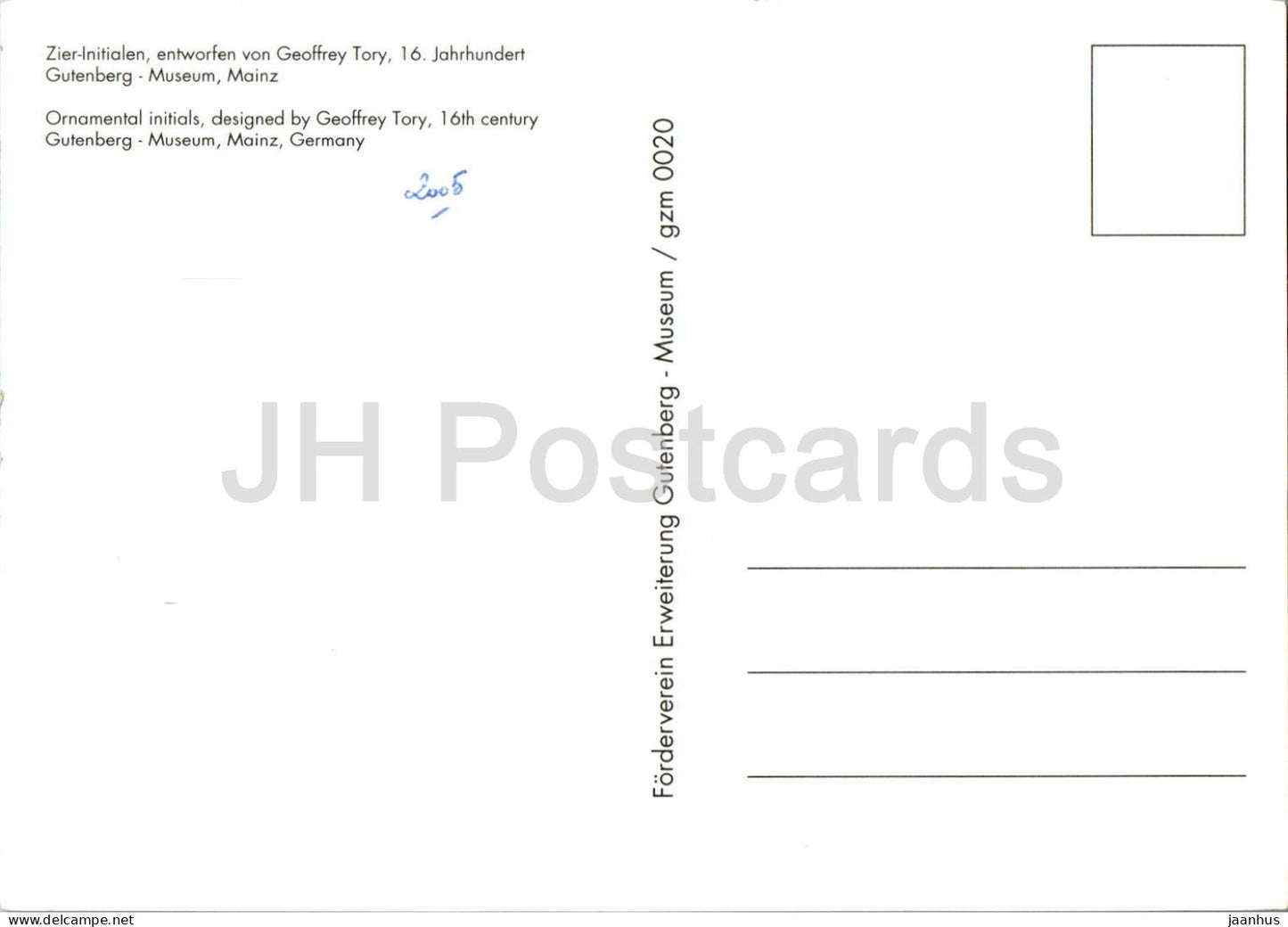 Ornamental initials designed by Geoffrey Tory - Germany - unused