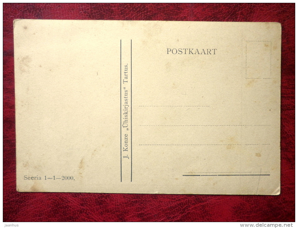 Painting by U. Promet - Tears - birch tree - 1920s-1930s - Estonia - unused - JH Postcards