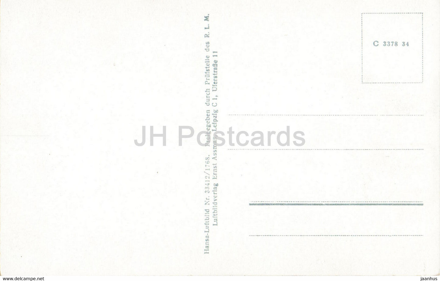 Burg Hohenzollern - Fliegeraufnahme - château - carte postale ancienne - Allemagne - inutilisé