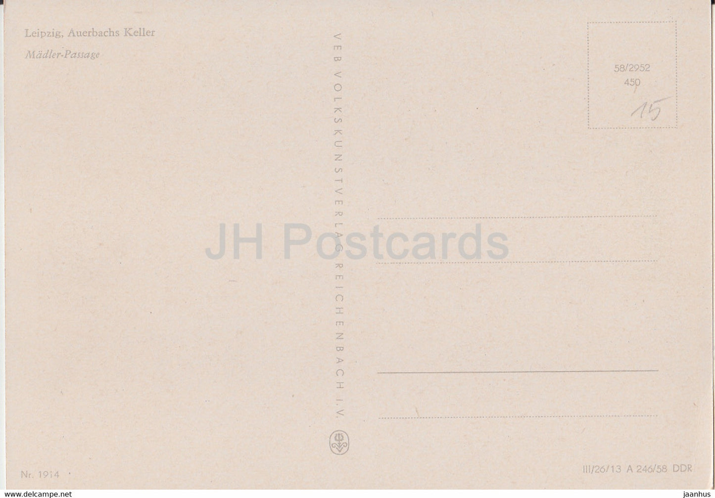 painting by Hans Best - Valentins Tod - Faust - Leipzig - Auerbachs Keller - German art - Germany DDR - unused