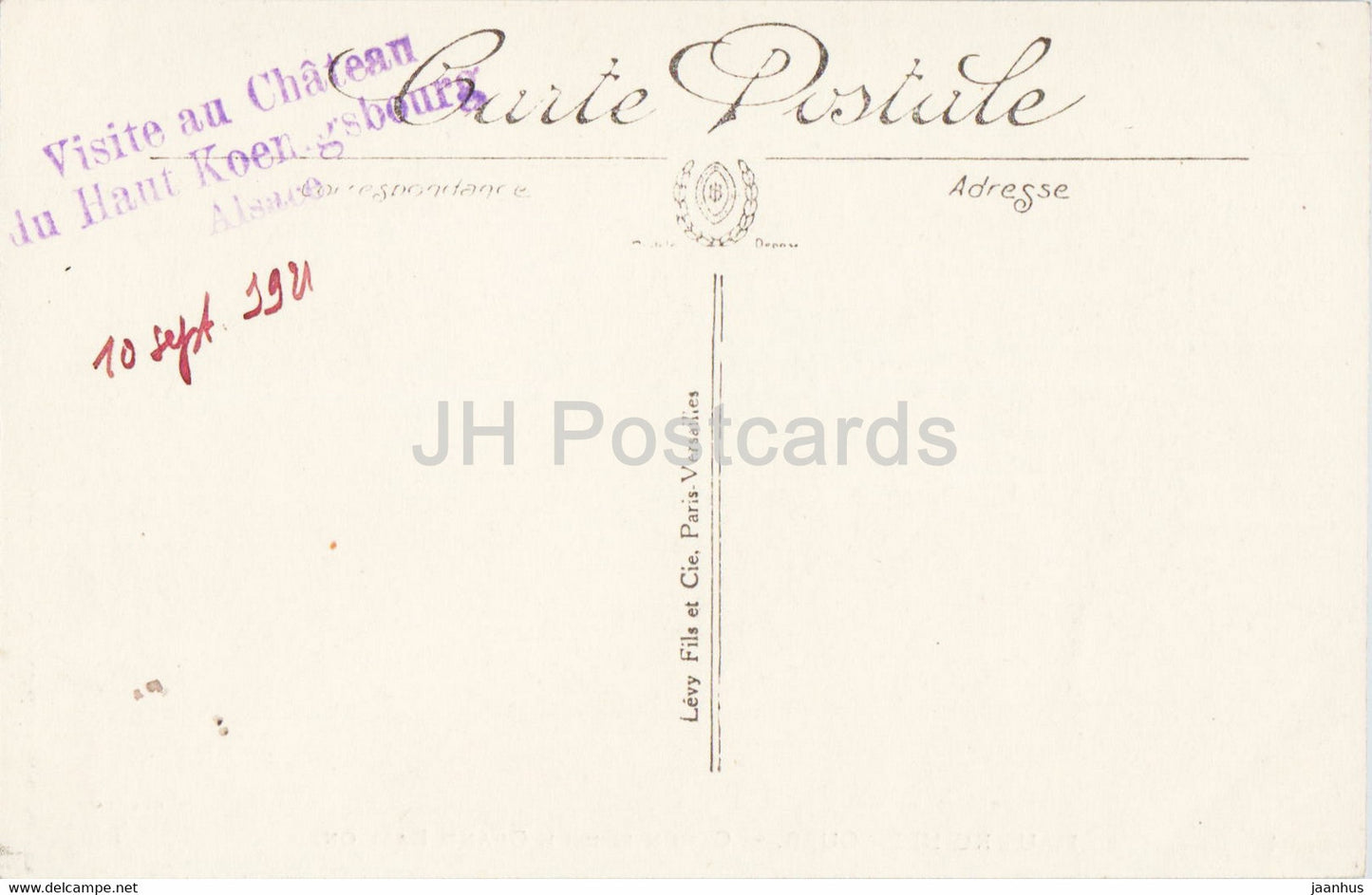 Haut Koenigsbourg - Canon sur le Grand Bastion - militaire - canon - 34 - carte postale ancienne - 1921 - France - occasion