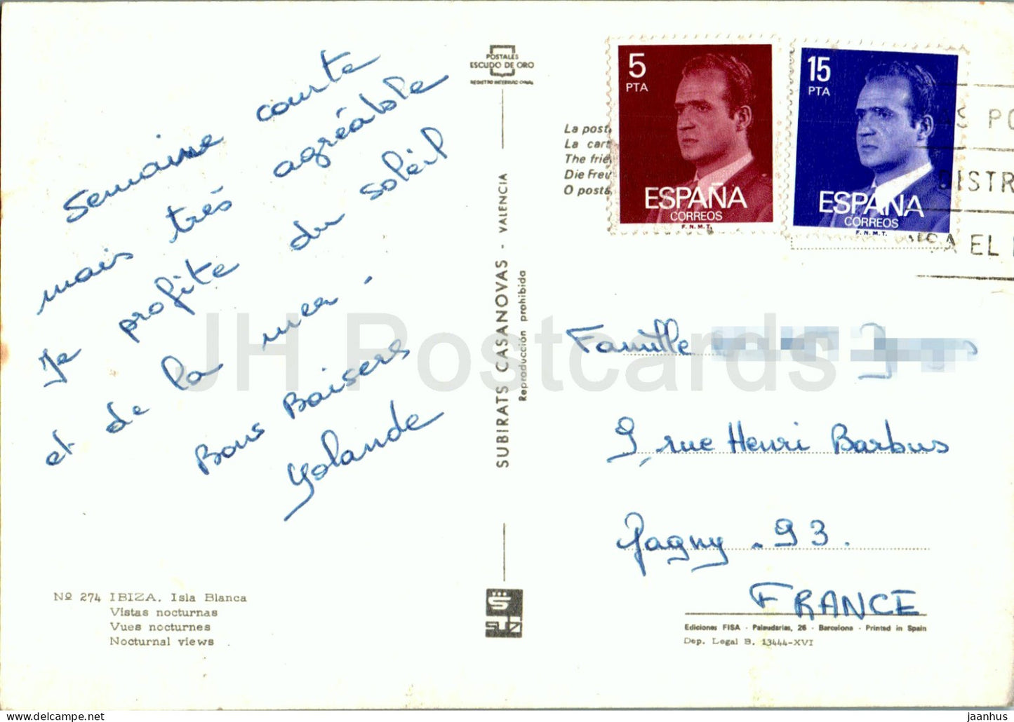 Ibiza - Isla Blanca - Vistas Nocturnas - Nächtliche Aussicht - Multiview - 274 - Spanien - gebraucht
