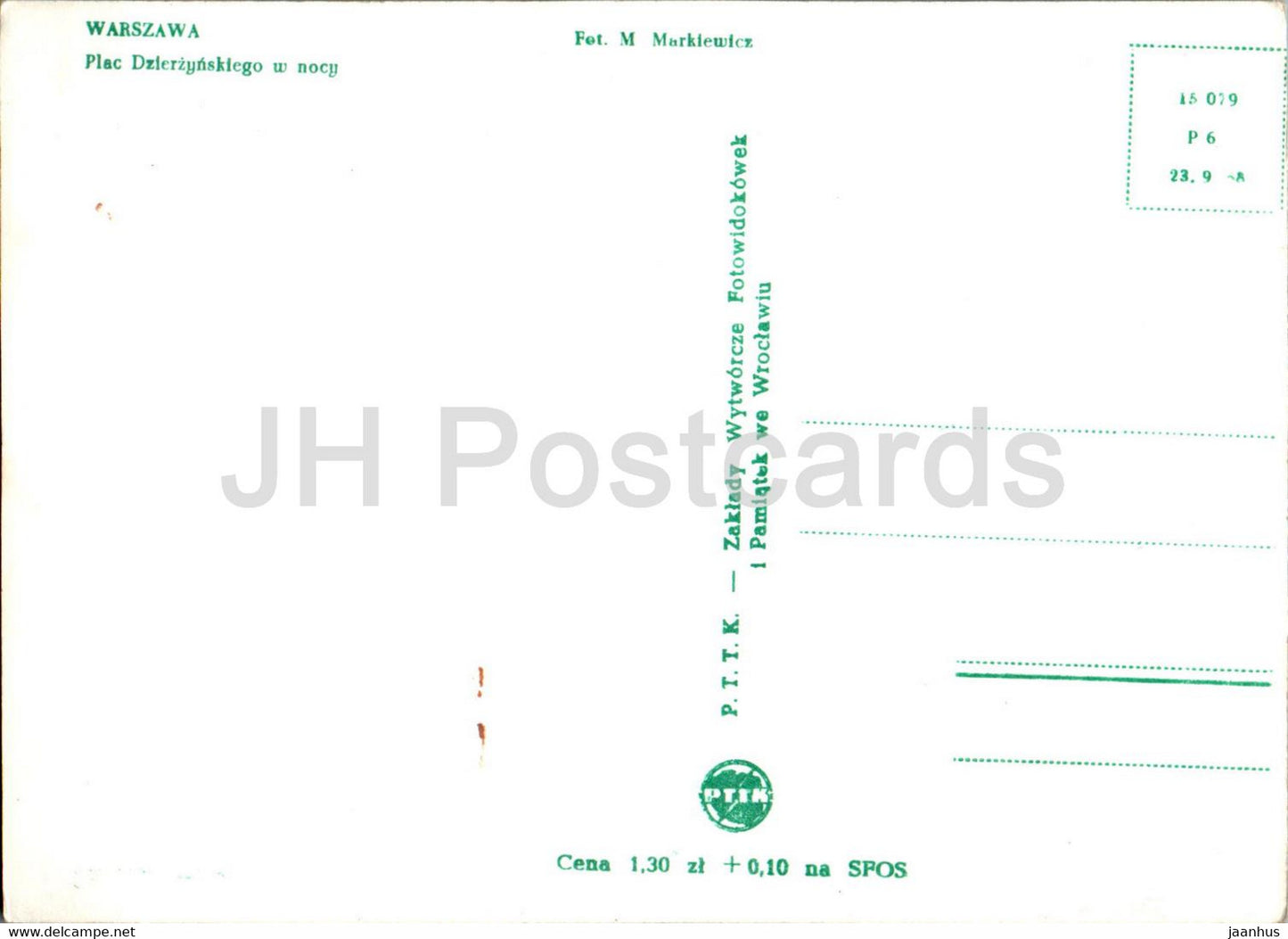 Warschau - Warszawa - Plac Dzierzynskiego - Dzerzhinsky-Platz - alte Postkarte - Polen - unbenutzt