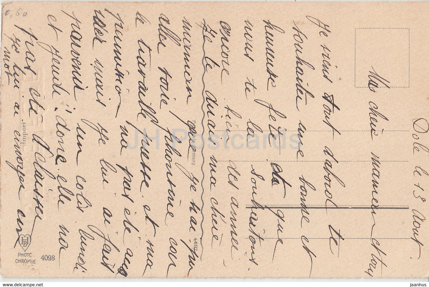 flowers - lilac - Bonne Fete - Photochromie 4098 - old postcard - Germany - used