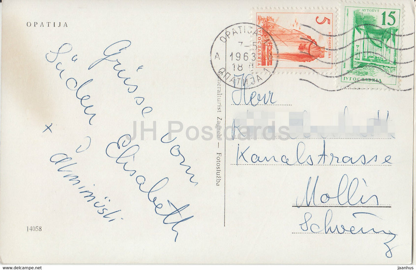 Opatija - sea view - 14058 - 1963 - Yugoslavia - Croatia - used