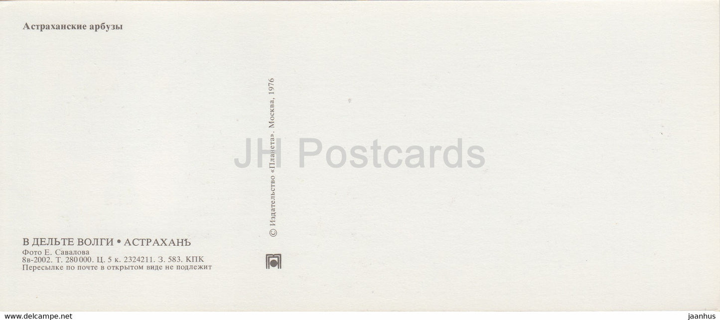 In Delta of Volga river - Astrakhan water melon - 1976 - Russia USSR - unused