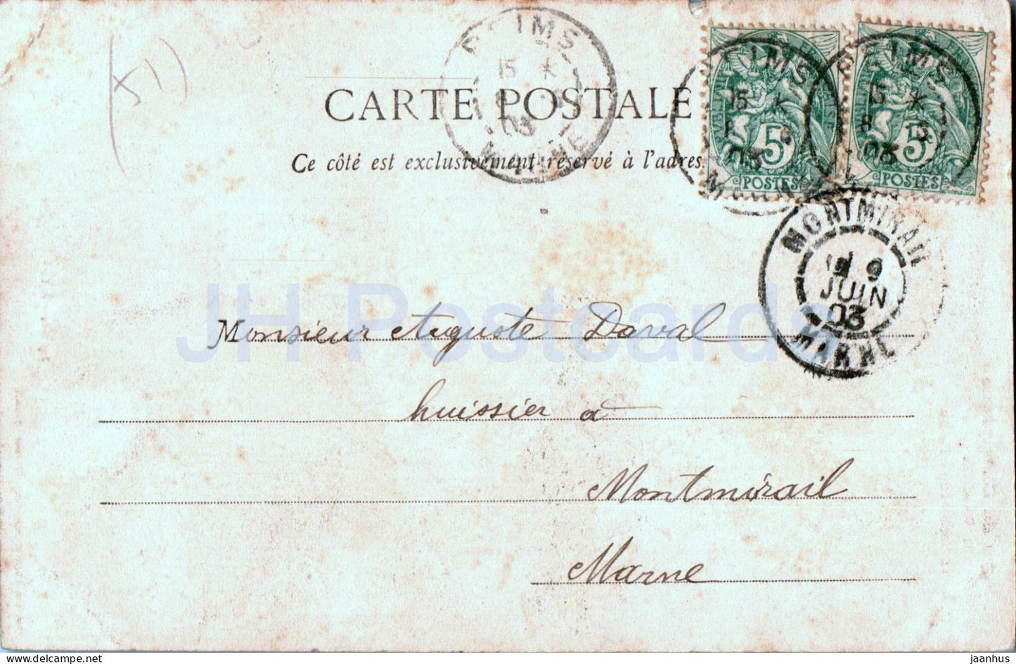 Ay - Eglise - Au Pays du Champagne - Les Vignobles de la Vallée de la Marne - 14 - carte postale ancienne - 1903 - France - utilisé