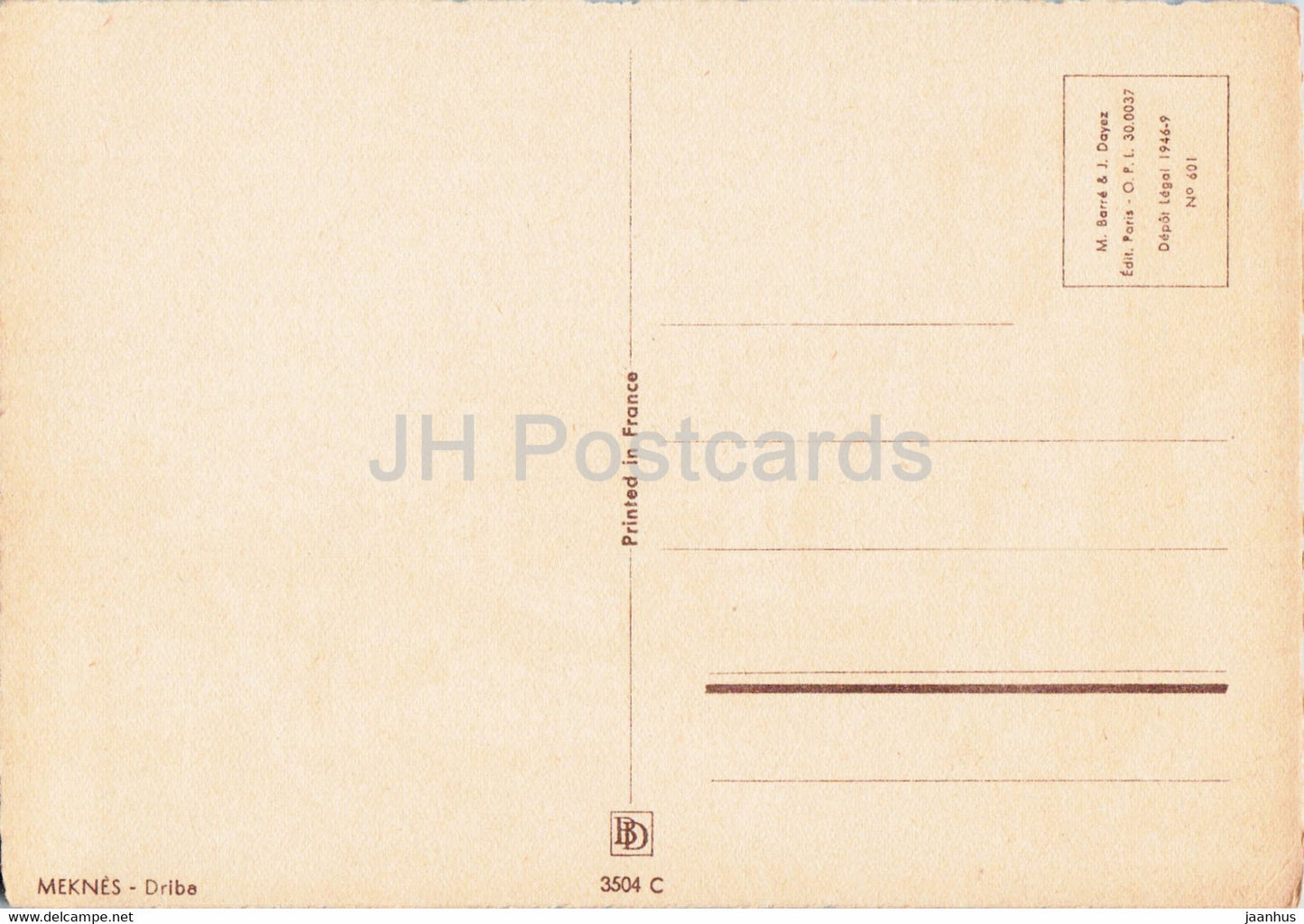 Meknes - Driba - illustration by Henri Noizeux - Morocco - unused