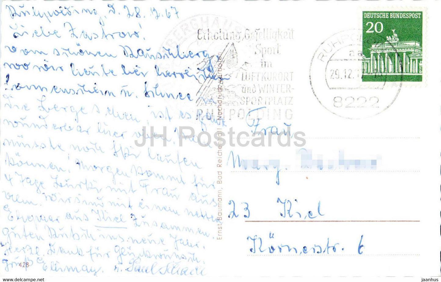 Gruss vom Rauschberg - Ruhpolding mit Rauschberg - Rauschbergbahn - Bergstation - 1967 - Germany - used