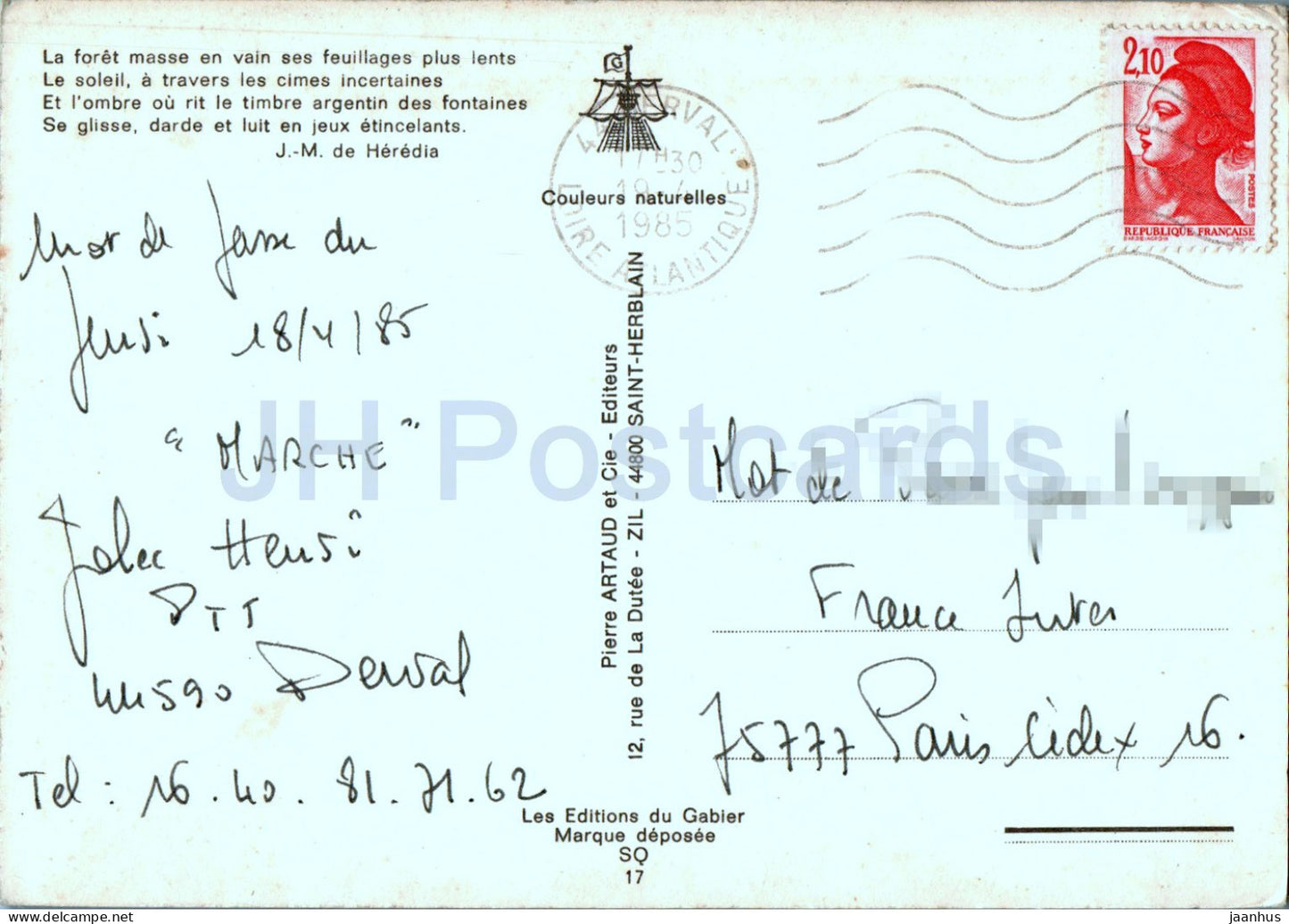 La forêt masse en vain ses feuillages plus lents - 1985 - France - occasion