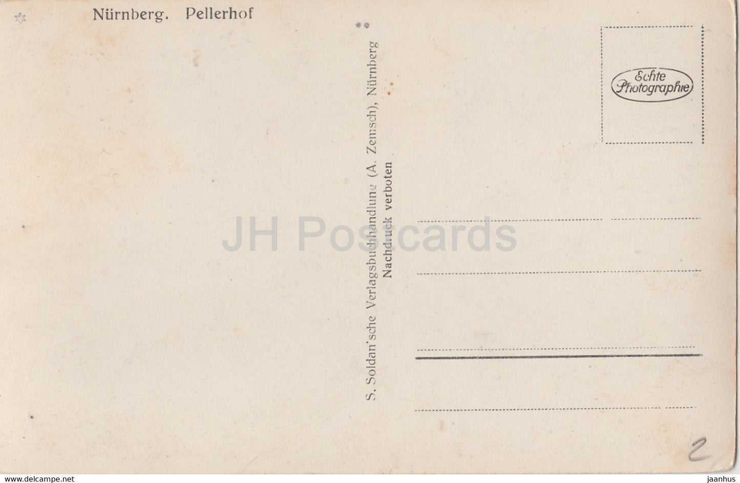 Nurnberg - Pellerhof - Nuremberg - old postcard - Germany - unused