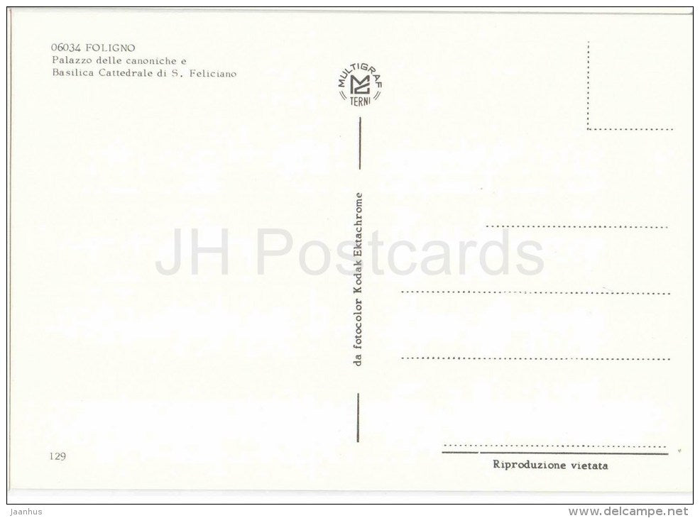 Palazzo delle Canoniche e Basilica di S. Feliciano - palace - Foligno - Umbria - 06034 - 129 - Italia - Italy - unused - JH Postcards