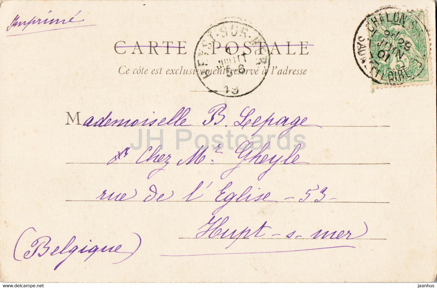 Chalon s Saone - Rue de l'ancienne Prison - 10 - old postcard - 1901 - France - used