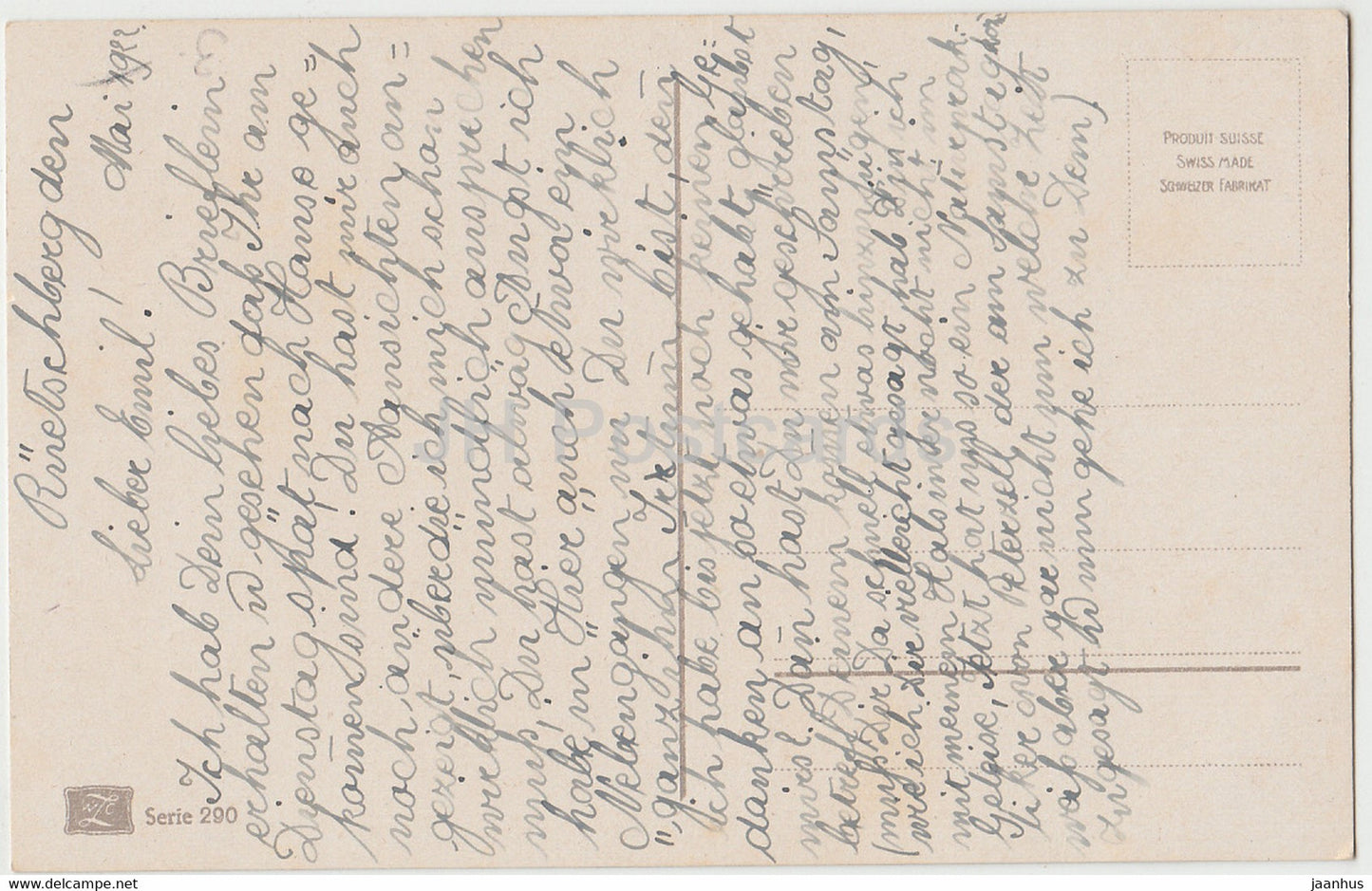 rose blanche - œillet - fleurs - NZG Serie 290 - carte postale ancienne - 1922 - Suisse - utilisé