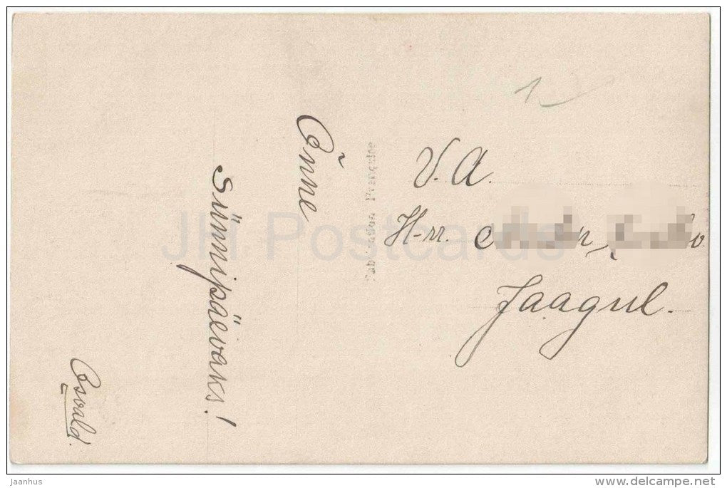 woman with roses - flowers - 5557 - circulated in Estonia 1920s - JH Postcards