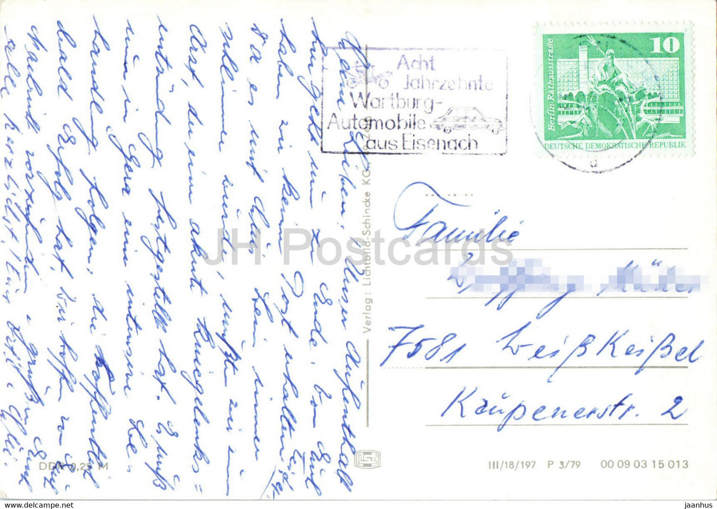 Eisenach - Die Wartburg - castle - Germany DDR - used