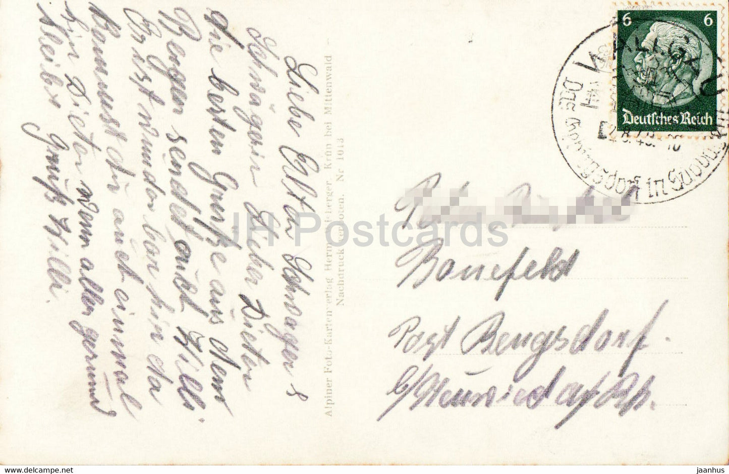 Wallgau mit Karwendel - carte postale ancienne - 1940 - Allemagne - utilisé