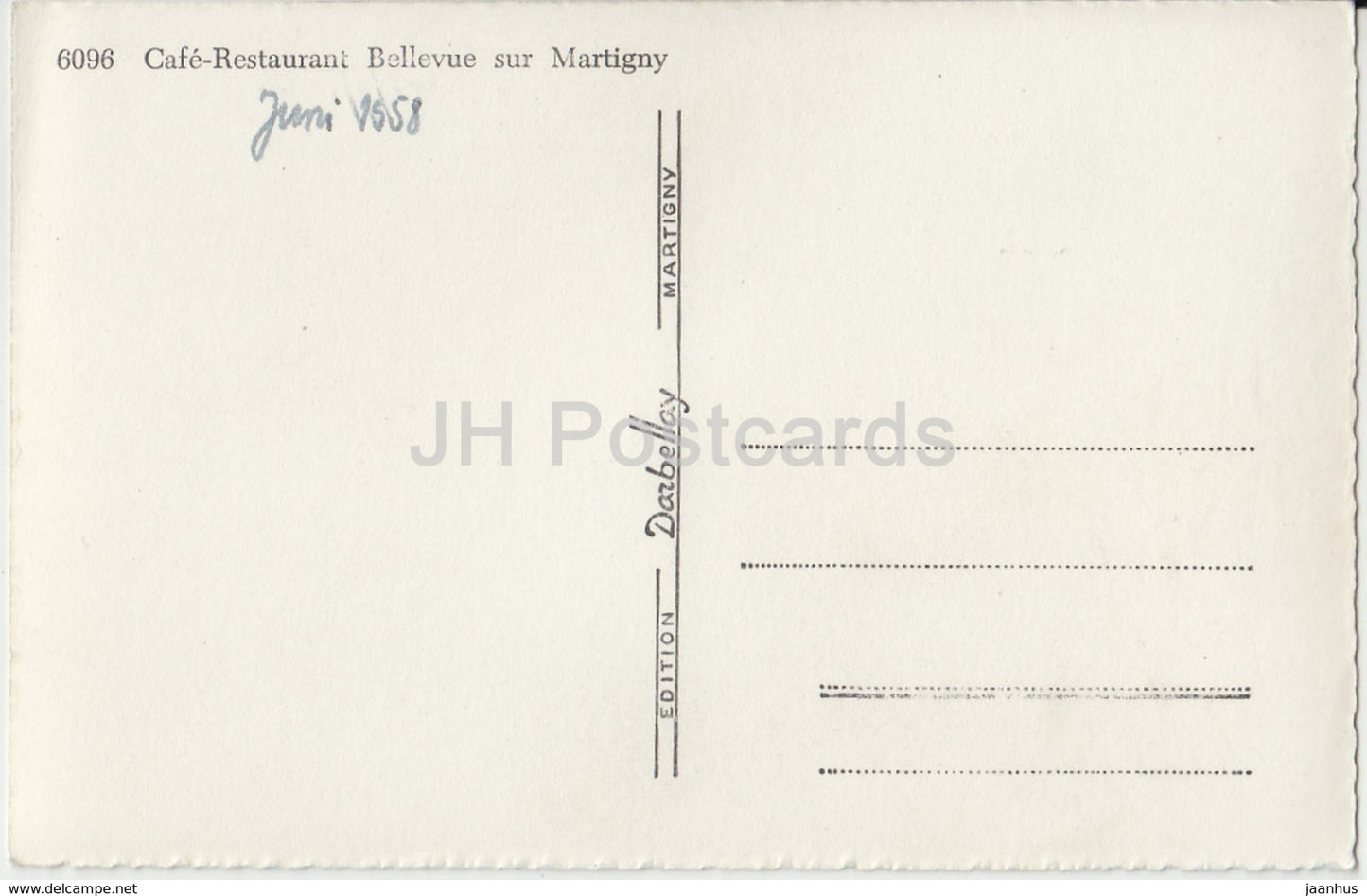 Café-Restaurant Bellevue sur Martigny - 6096 - Suisse - 1958 - occasion