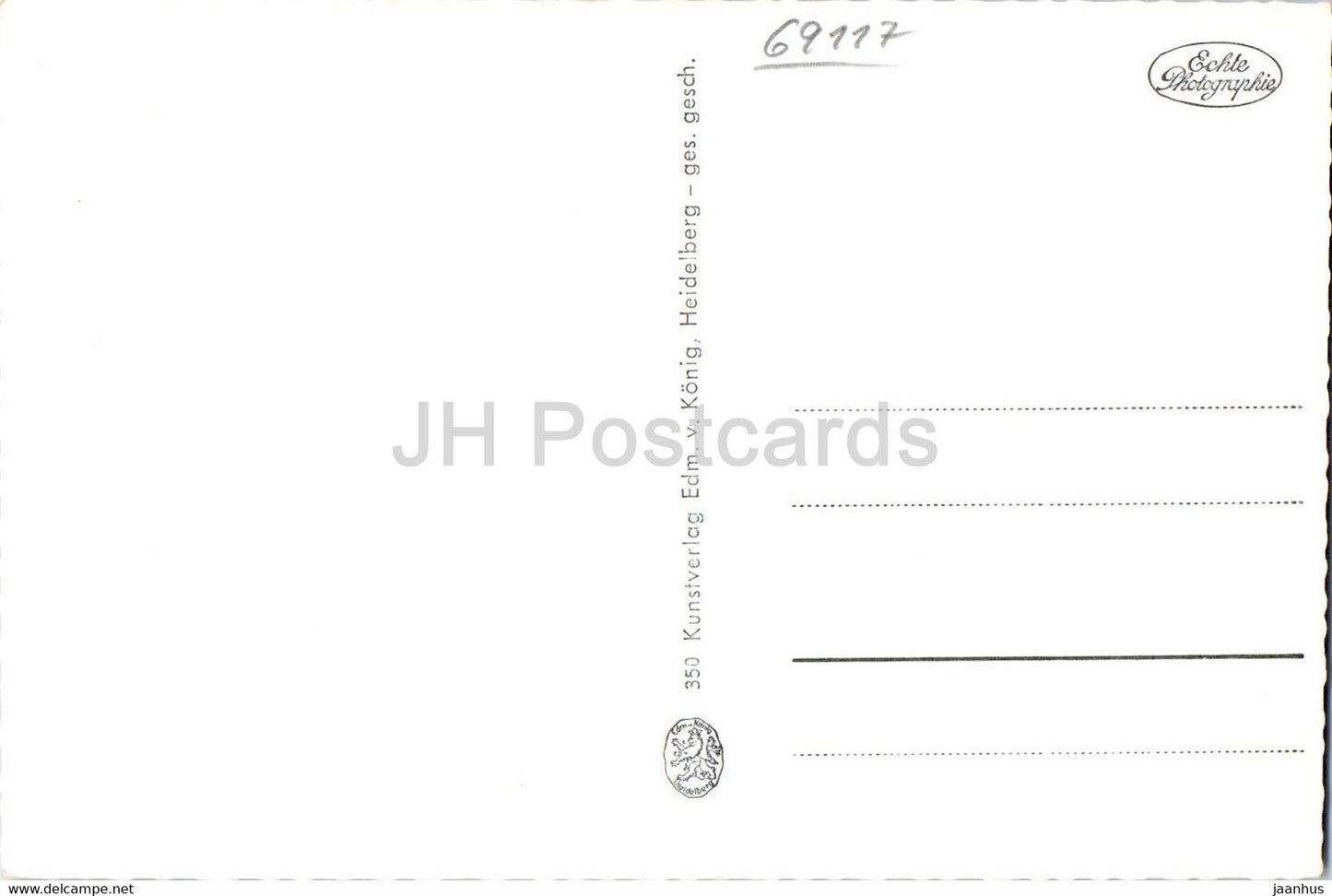 Heidelberg - Brucke u Schloss - castle - bridge - ship - old postcard - Germany - unused