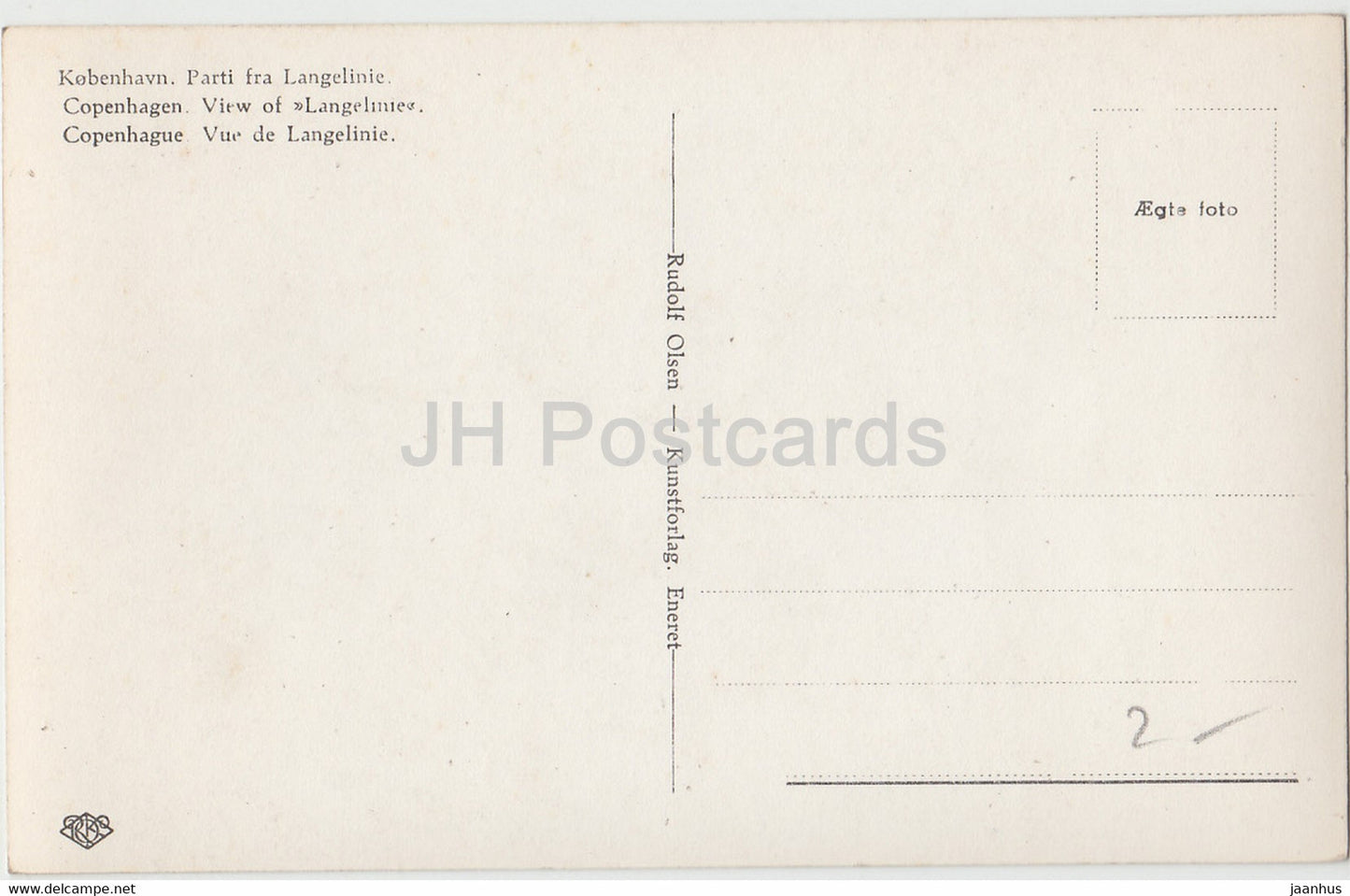 Copenhagen - view of Langelinie - mermaid - old postcard - Denmark - unused