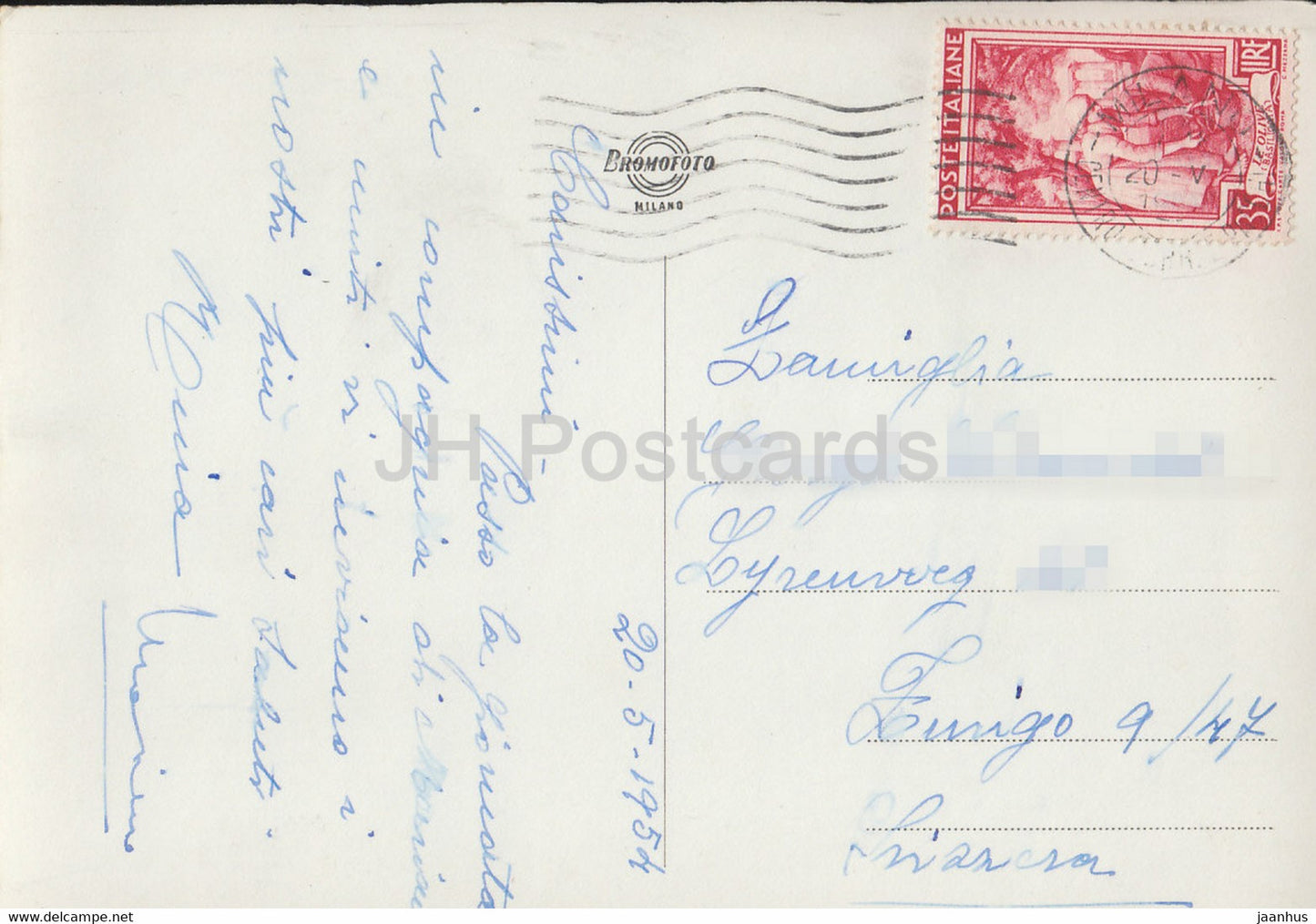 Milano - Milan - Palazzo Centro Svizzero notturno - palace - 589 - old postcard - 1954 - Italy - used