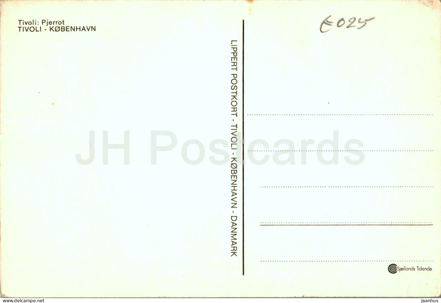 Copenhague - Kobenhavn - Tivoli - Pjerrot - Pierrot - Danemark - inutilisé