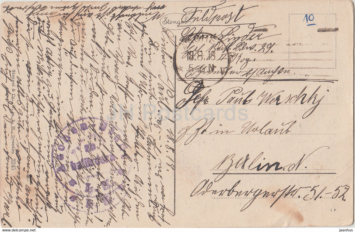 Aix-la-Chapelle - Panorama mit Dom u Rathaus - Feldpost - 2245 - carte postale ancienne - 1918 - Allemagne - utilisé