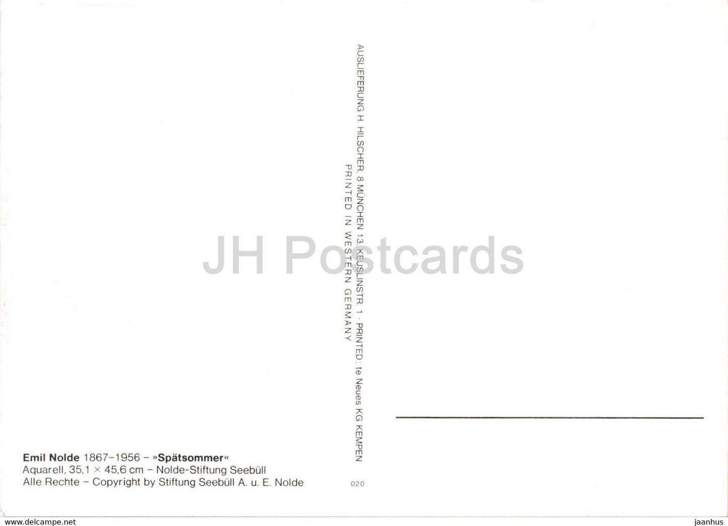 peinture d'Emil Nolde - Spatsommer - Fin de l'été - Art allemand - Allemagne - inutilisé