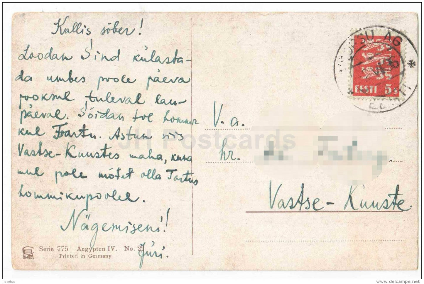 Tempel von Der el-Bahari , Theben - Thebes - Temple - serie 775 - Egypt - circulated in Estonia 1936 - JH Postcards