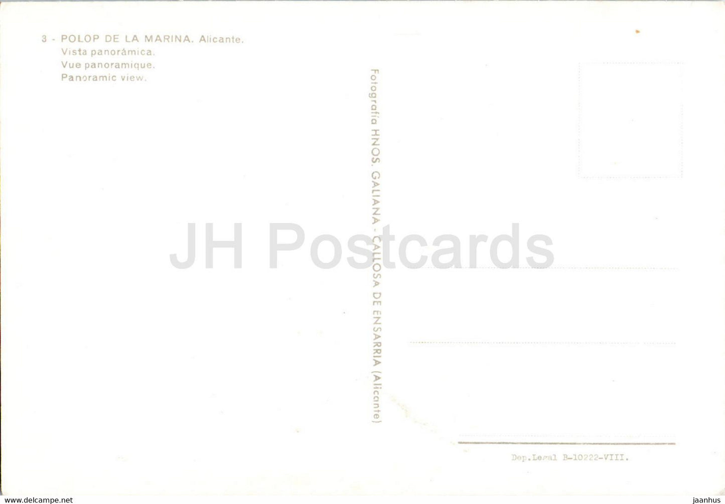 Polop de La Marina - Alicante - Vista Panoramica - vue - 3 - Espagne - inutilisé