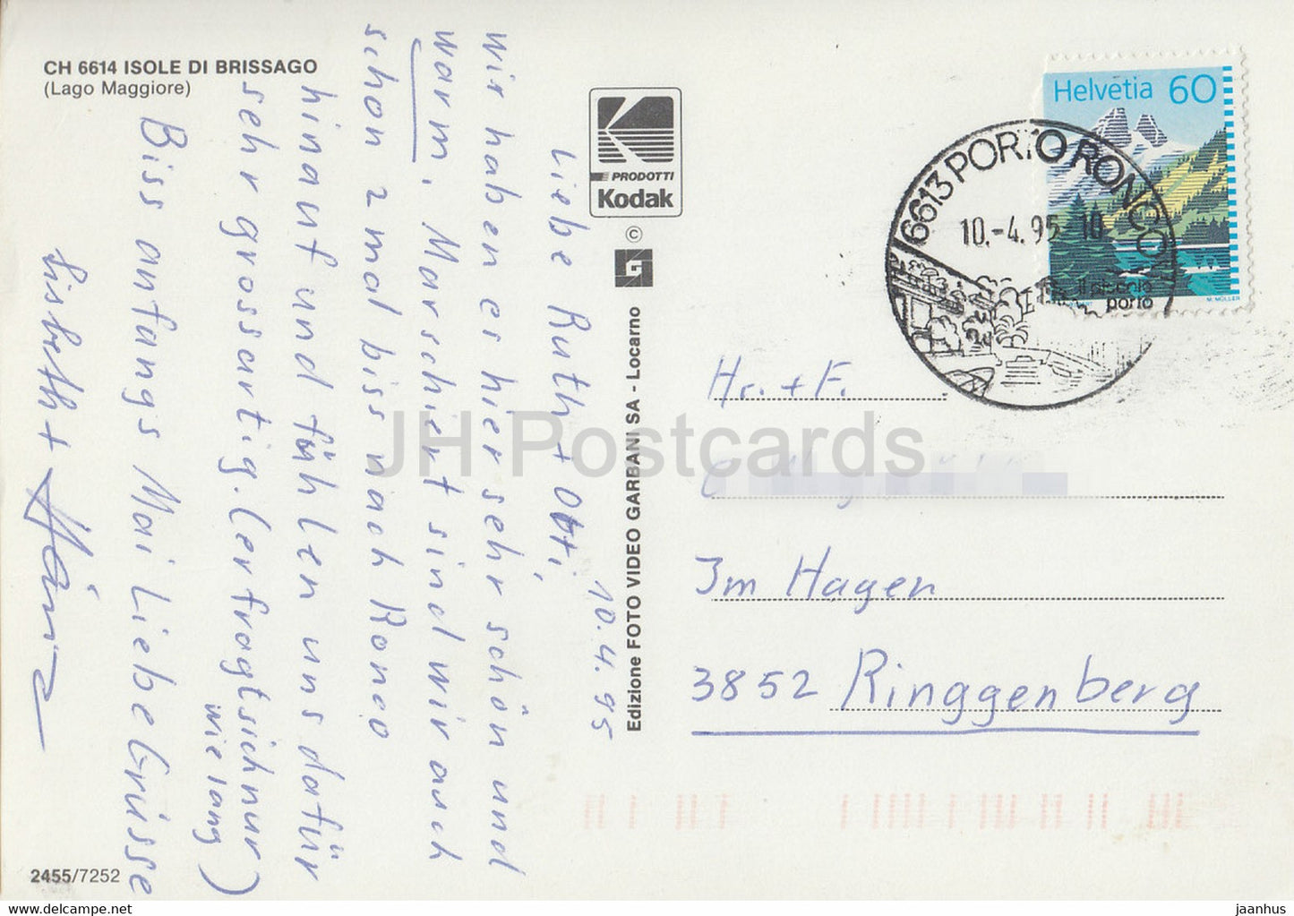 Isole di Brissago - Lago Maggiore - 6614 - 1995 - Switzerland - used