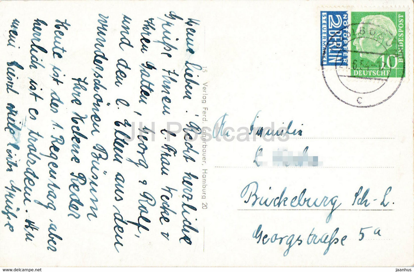 Nordseebad Busum - Strand - beach - old postcard - 1954 - Germany - used