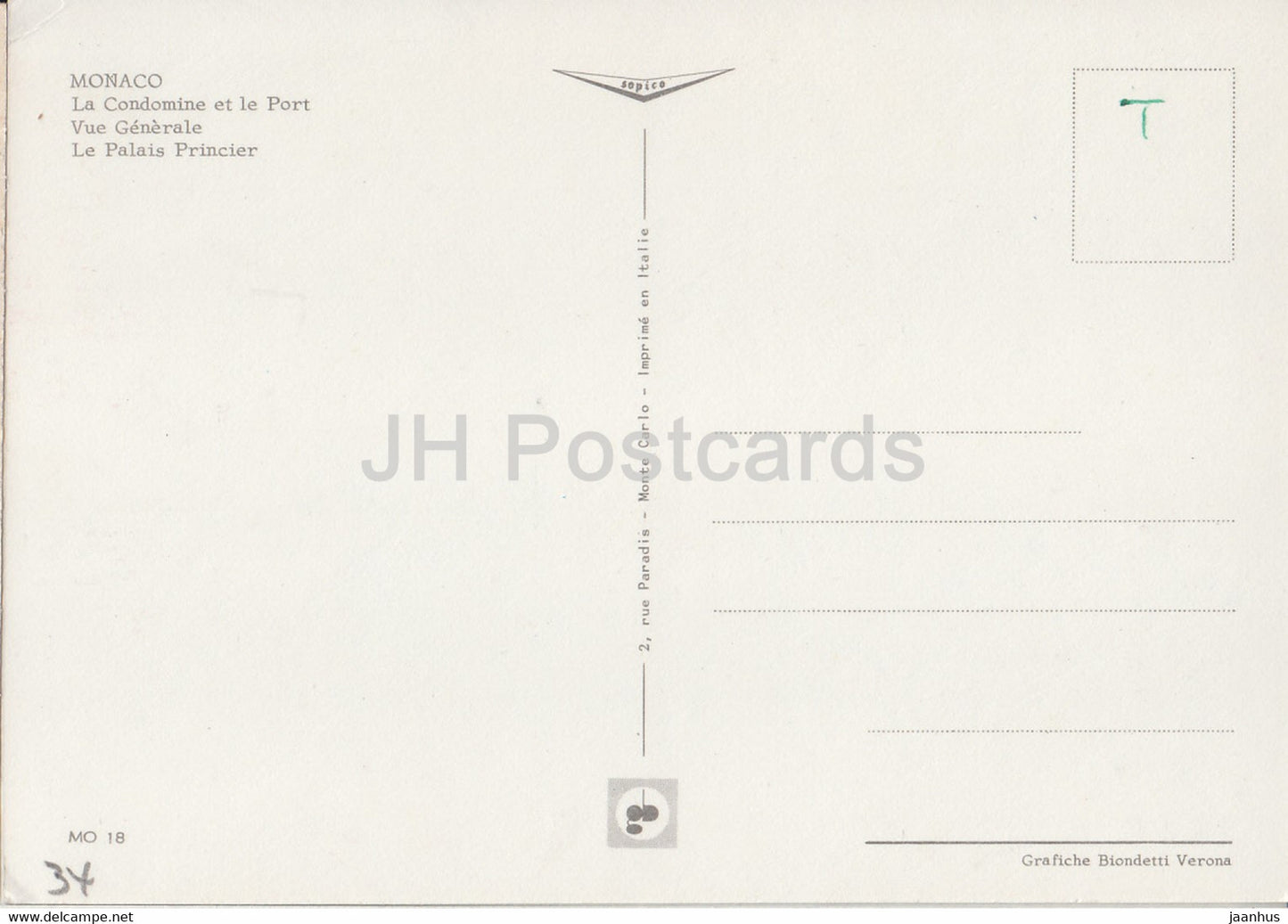 La Condomine et le Port - Vue Generale - Le Palais Princier - Monaco - unused
