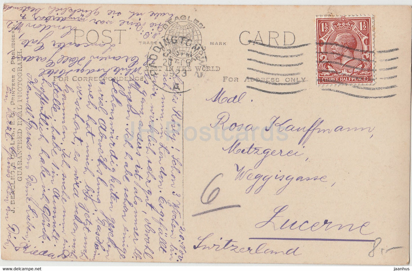 London - Crystal Palace - Beagles - old postcard - 1923 - England - United Kingdom - used