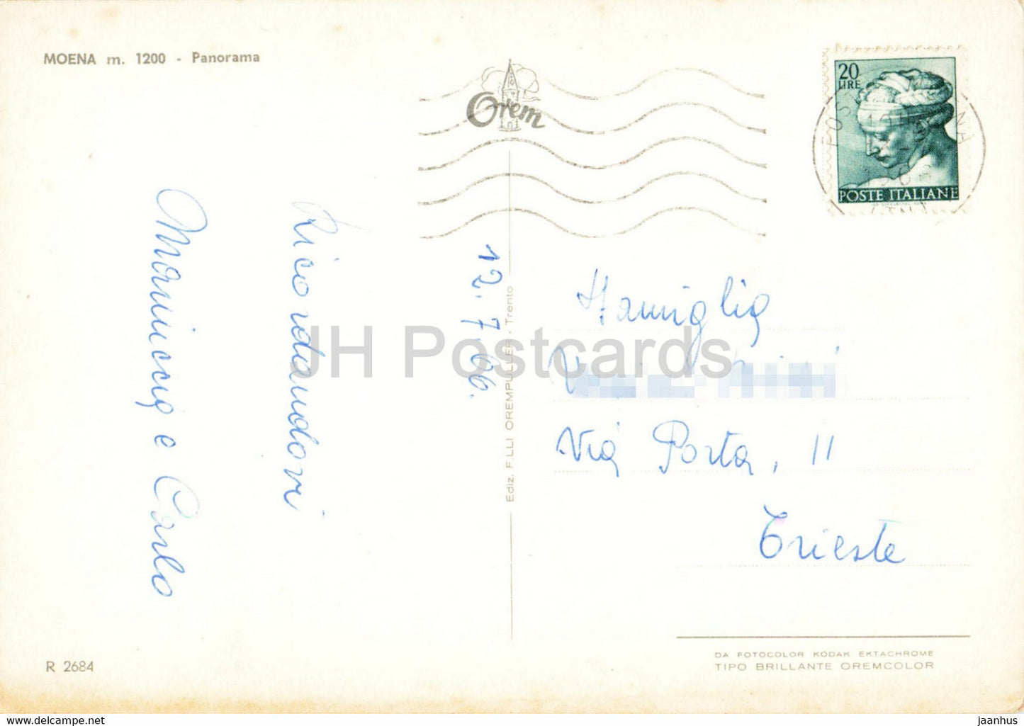 Moena 1200 m - panorama - General view - 1966 - Italy - used