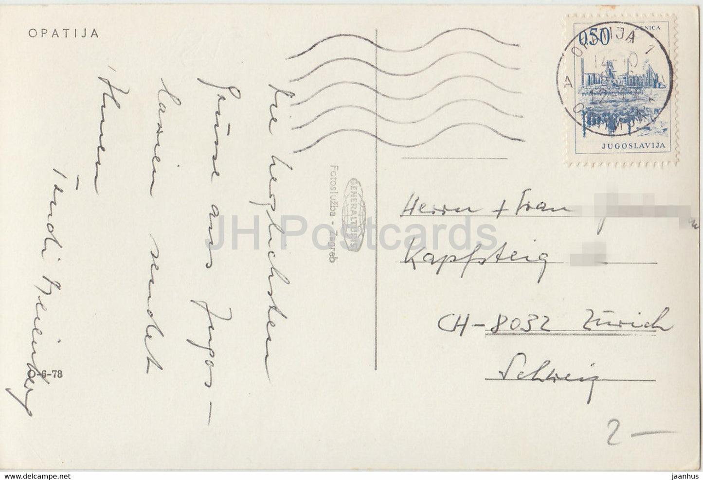 Opatija - sea view - bus - Yugoslavia - Croatia - used