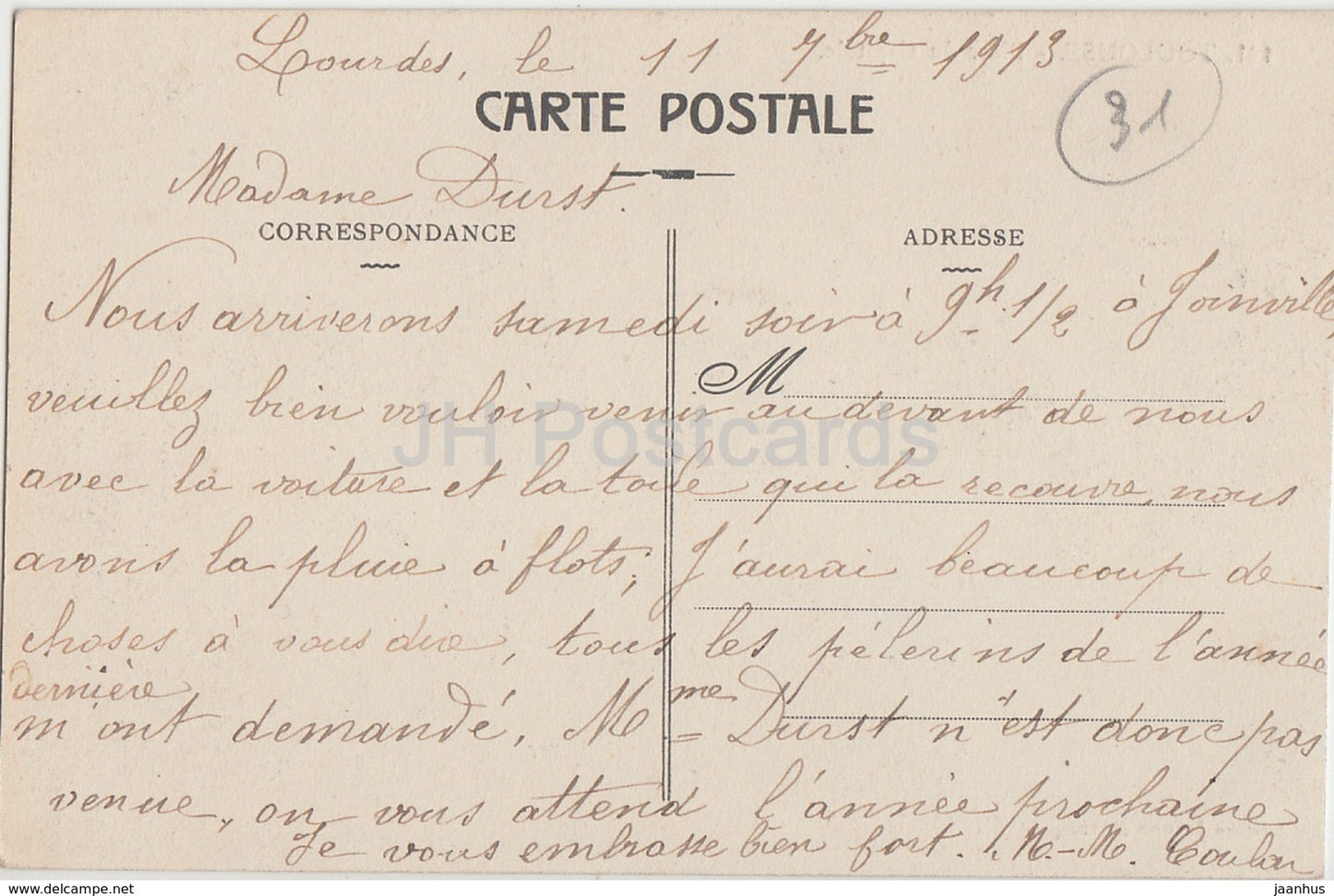 Toulouse - Place du Capitole - square - horse carriage - 141 - 1913 - old postcard - France - used