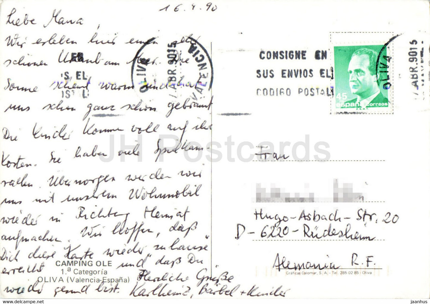 Camping Ole - Oliva - Multiview - Strand - 1990 - Spanien - gebraucht