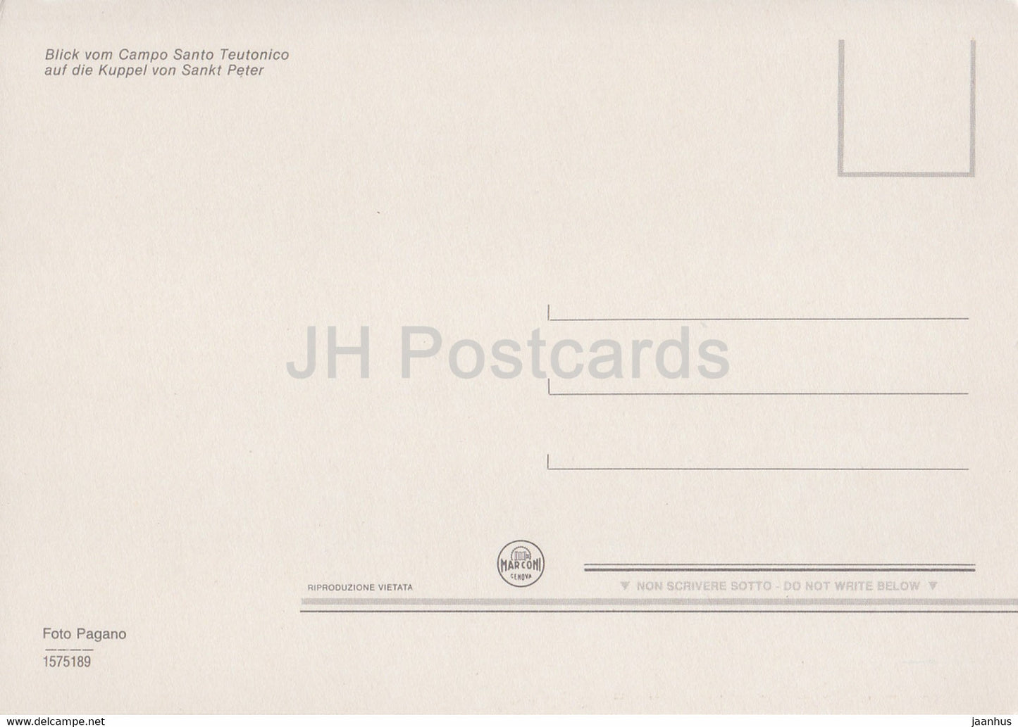 Blick vom Campo Santo Teutonico auf die Kuppel von Sankt Peter - Italy - Italia - unused