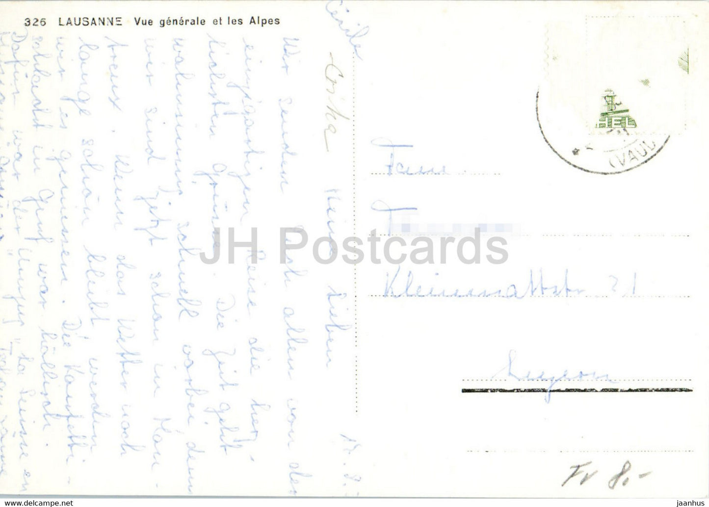 Lausanne vue generale et les Alpes - 326 - old postcard - Switzerland - used