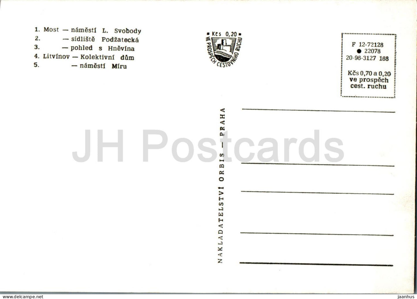 Most Litvinov - namesti L. Svobody - Peace square - multiview - Czech Repubic - Czechoslovakia - unused