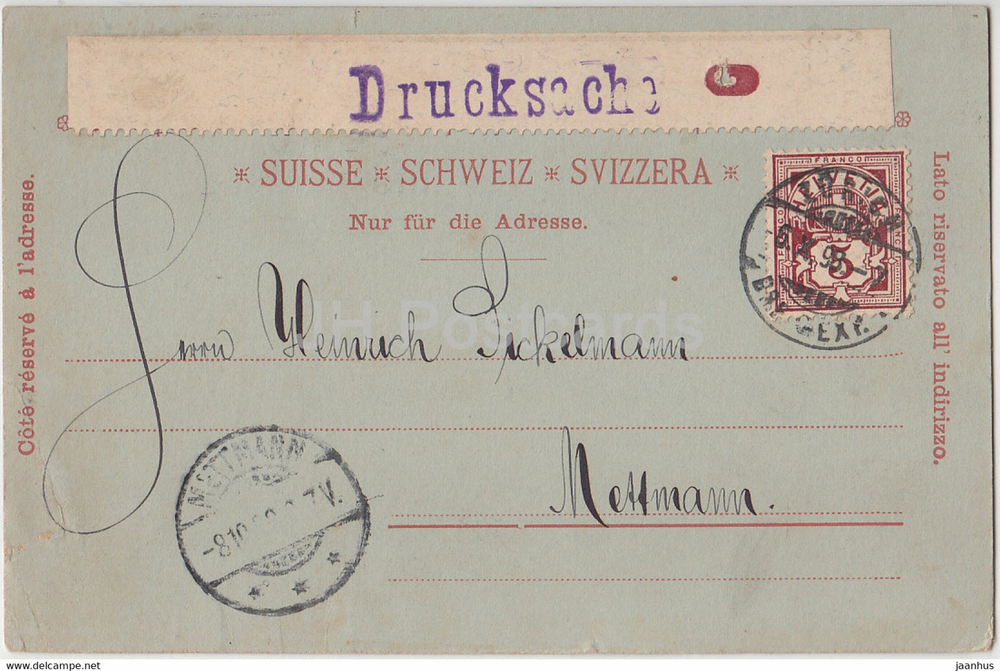 Gruss aus Zürich - Warenhaus Gebrüder Loeb - Polytechnikum - Drucksache - alte Postkarte - 1898 - Schweiz - gebraucht