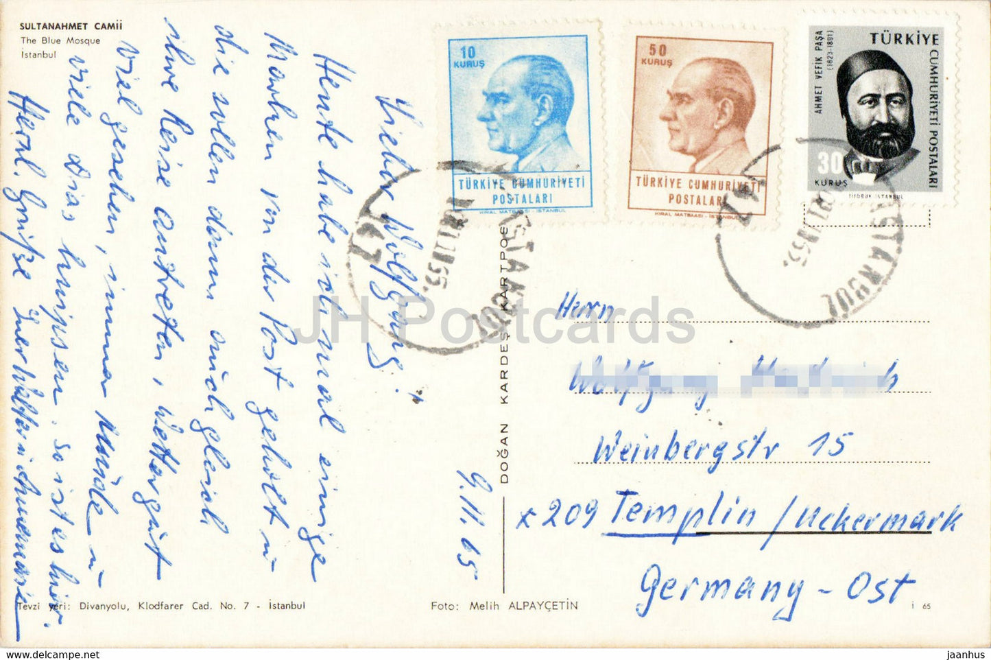 Istanbul - The Blue Mosque - 1965 - Turkey - used