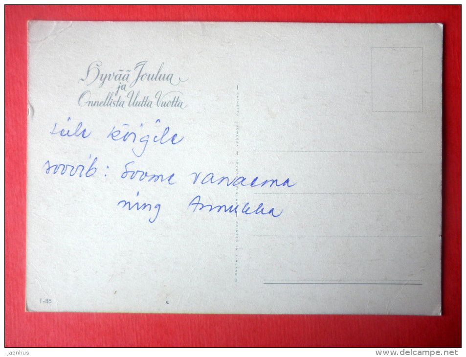 illustration - angel singing - T-85 - Finland - circulated in Finland - JH Postcards
