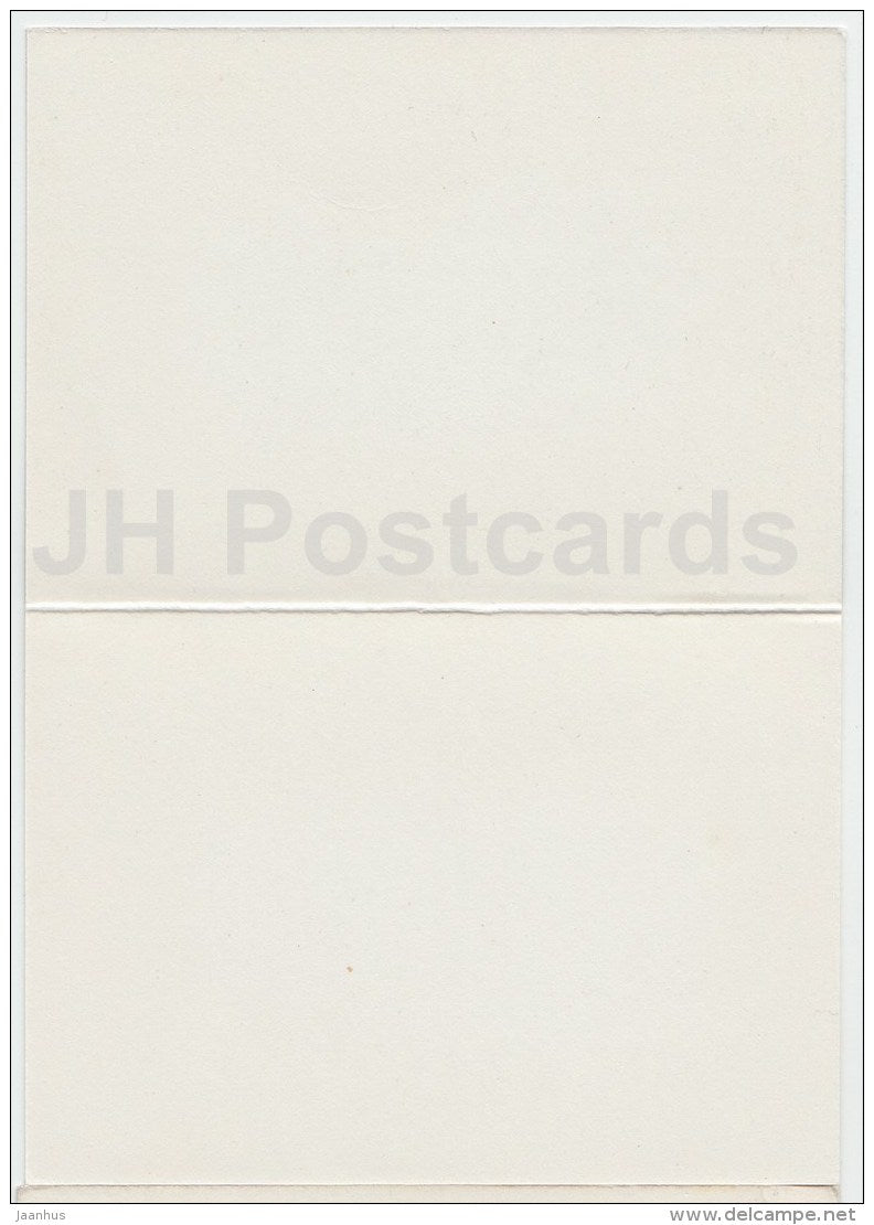 mini New Year greeting card - candle - fir cones - 1971 - Estonia USSR - unused - JH Postcards