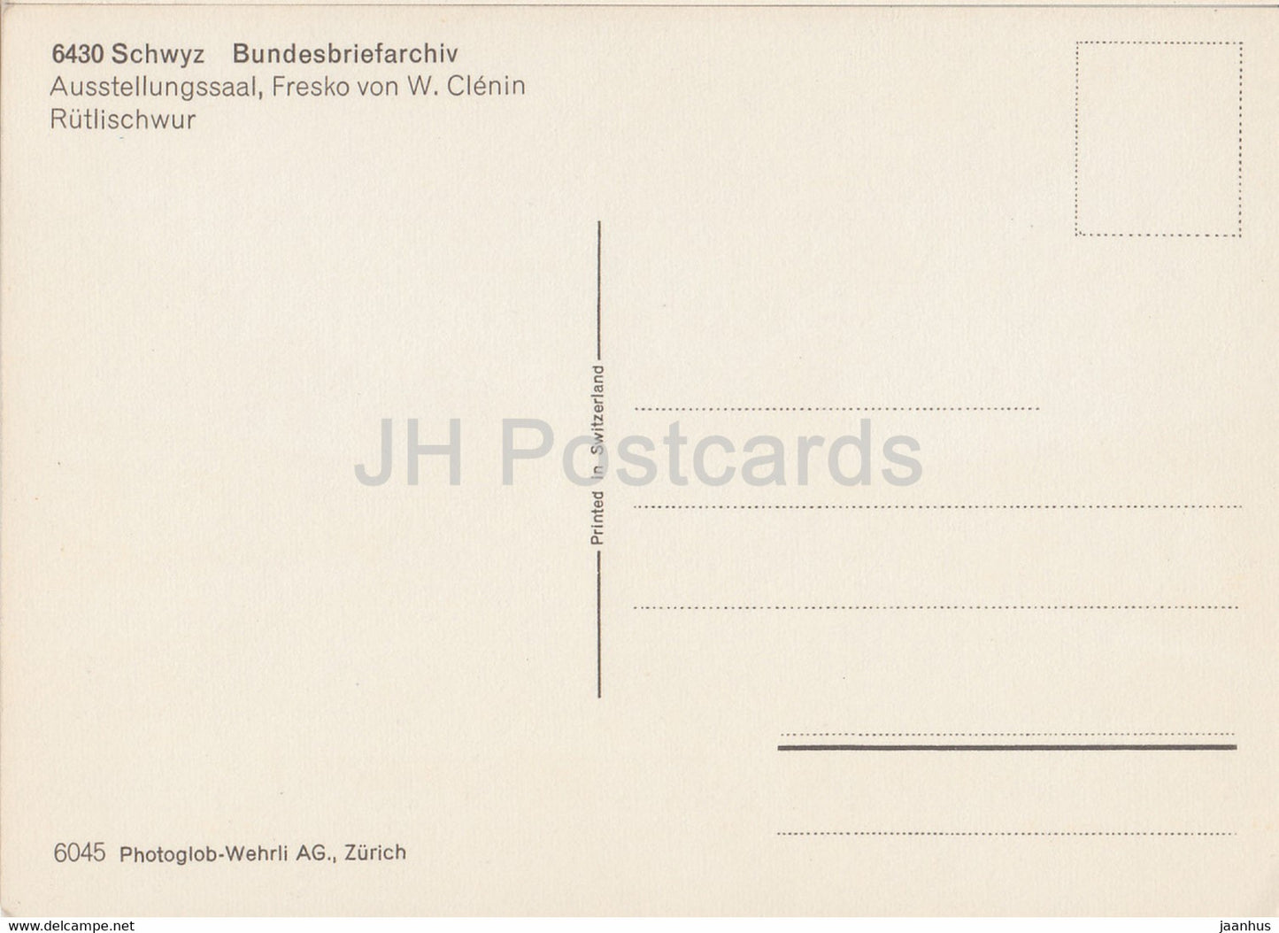 Schwyz - Bundesbriefarchiv - Ausstellungssaal - Fresko von W. Clenin - Rutlischwur - 6430 - Switzerland - unused