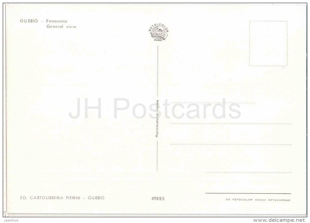 panorama aereo - Gubbia - Perugia - Umbria - 21/III 972 - Italia - Italy - unused - JH Postcards