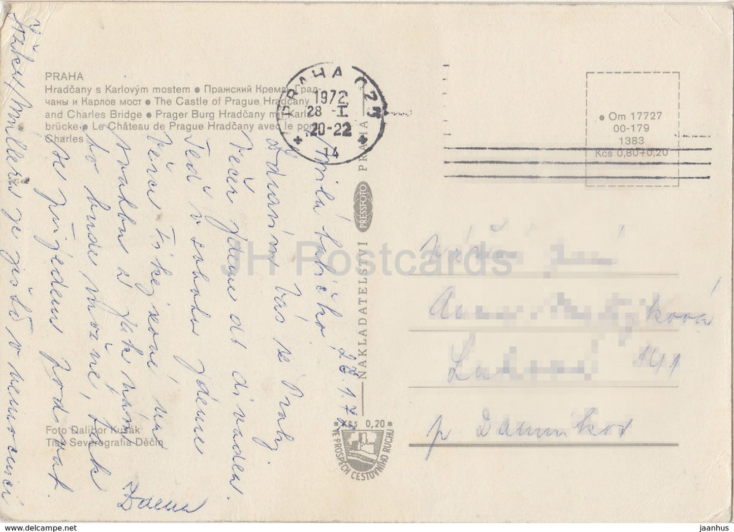 Praha - Prague - Le Château de Prague Hradcany et le Pont Charles - Tchécoslovaquie - République tchèque - 1972 - occasion