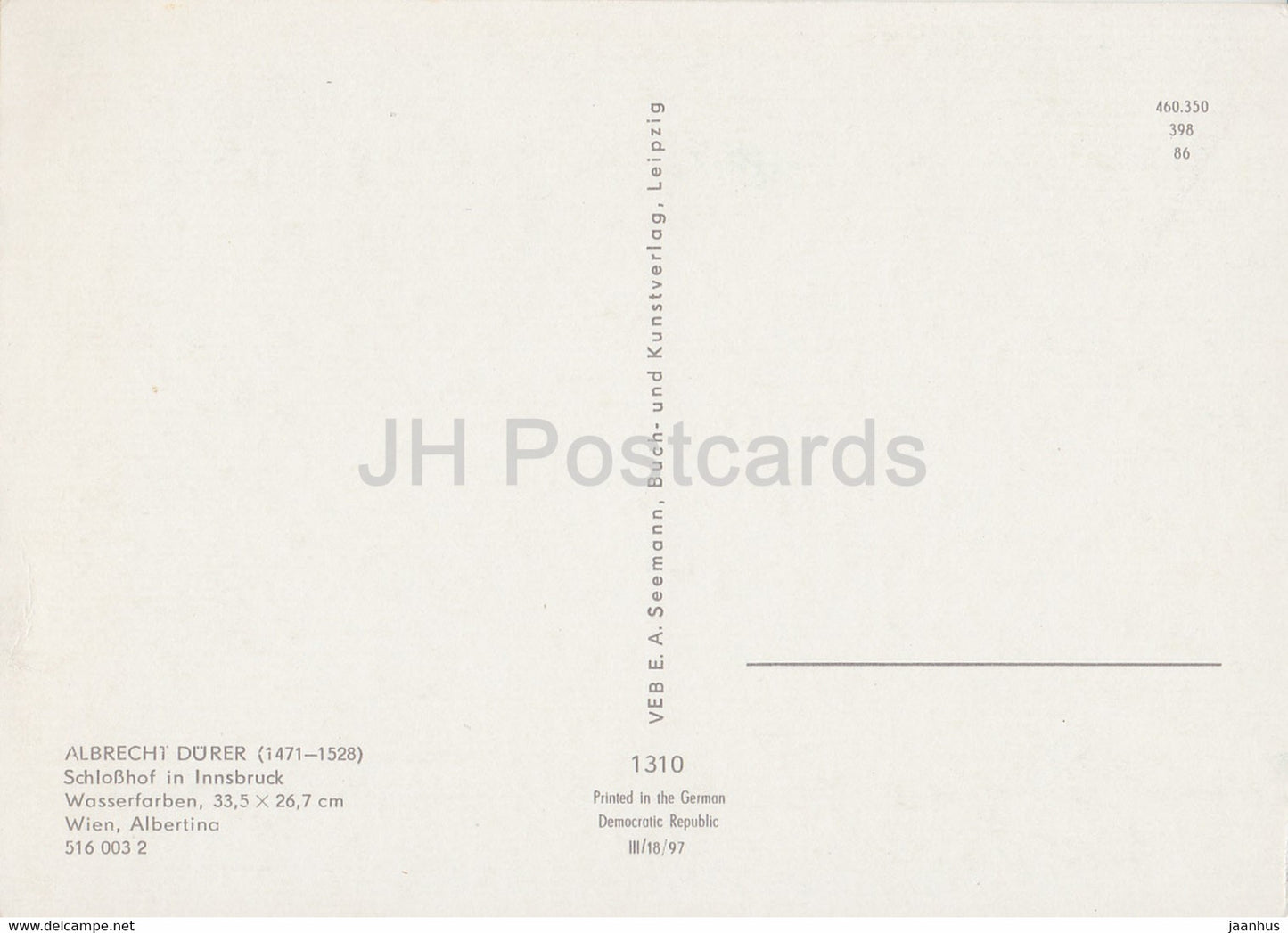 Gemälde von Albrecht Dürer - Schlosshof in Innsbruck - Schloss - 1310 - Deutsche Kunst - Deutschland - unbenutzt
